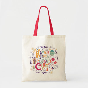 Tote Bag Avoir Une Conception De Texte De Noël Holly Jolly