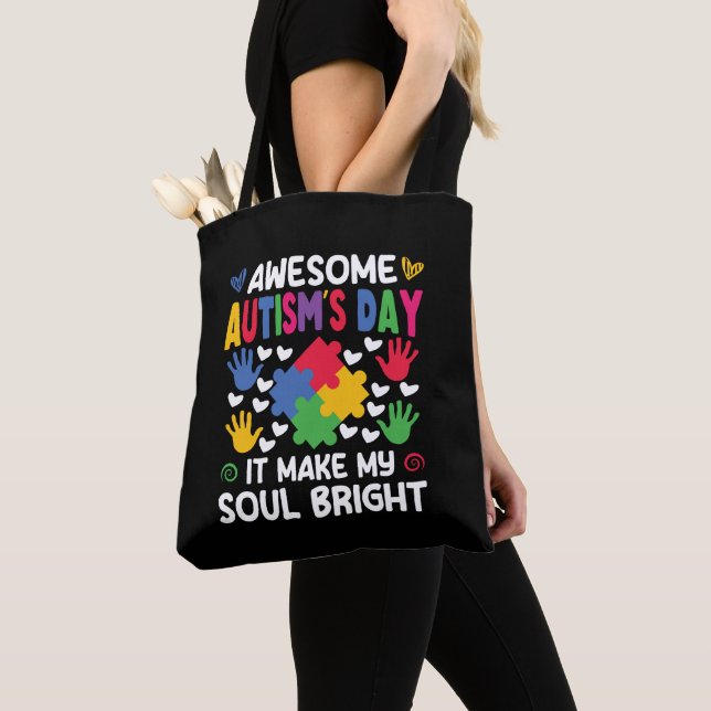 Tote Bag Awesome Autism's Day Ça rend mon âme brillante Coe (De près)