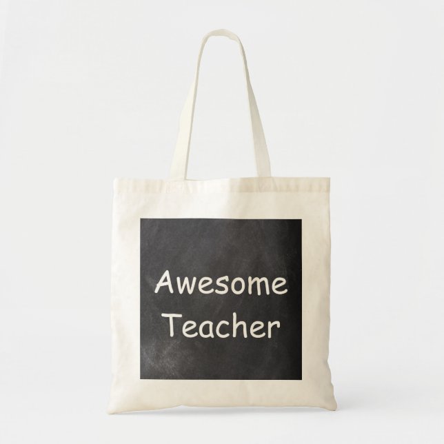 Tote Bag Awesome enseignant Chalkboard Design Cadeau (Devant)