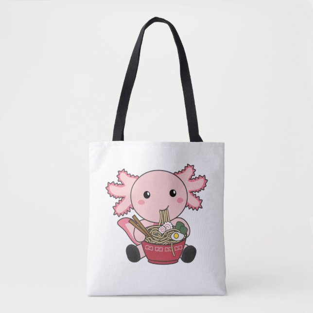 Tote Bag Axolotl Food Ramen Japanese Food Kawaii Animals Po (Devant)