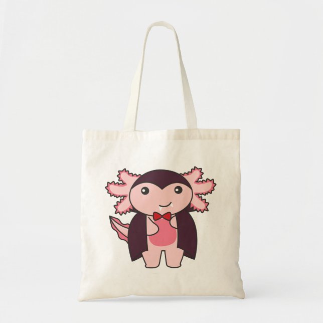Tote Bag Axolotl Halloween Cute Devil Vampire costume Fourr (Devant)
