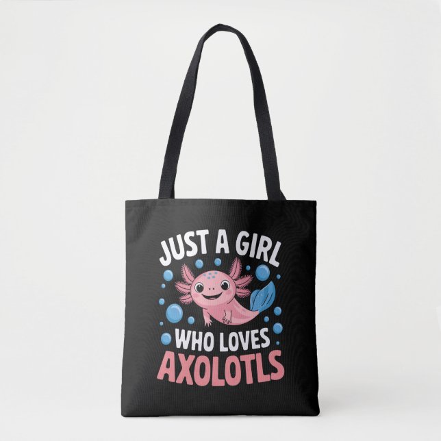 Tote Bag Axolotl Kawaii Juste Une Fille Qui Aime Les Axolot (Devant)
