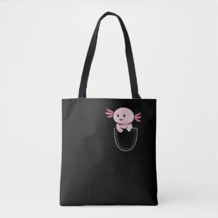 Tote Bag Axolotls Axolotl Dans Une Poche Kawaii