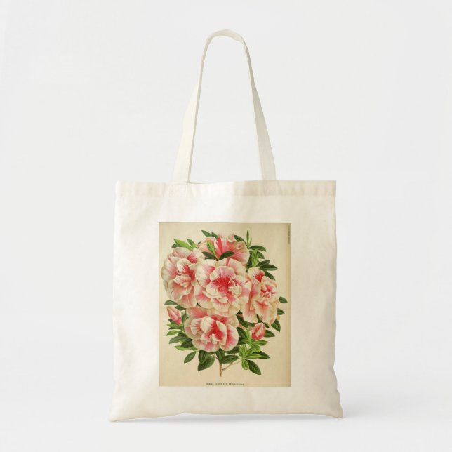 Tote Bag Azalées assez roses et blanches (Devant)