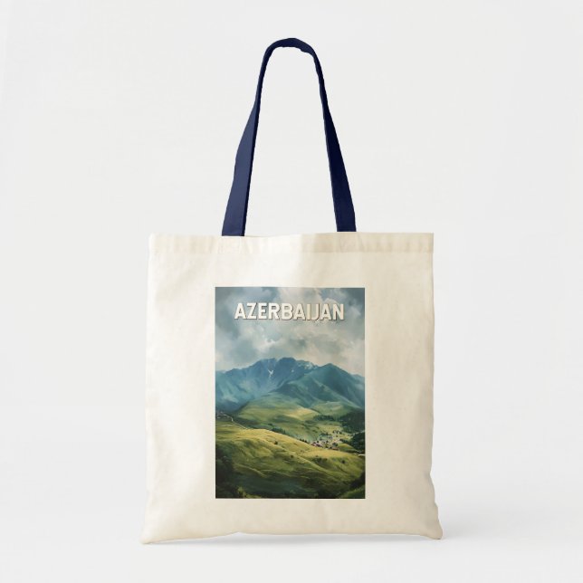 Tote Bag Azerbaïdjan Illustration Voyage Art Vintage (Devant)