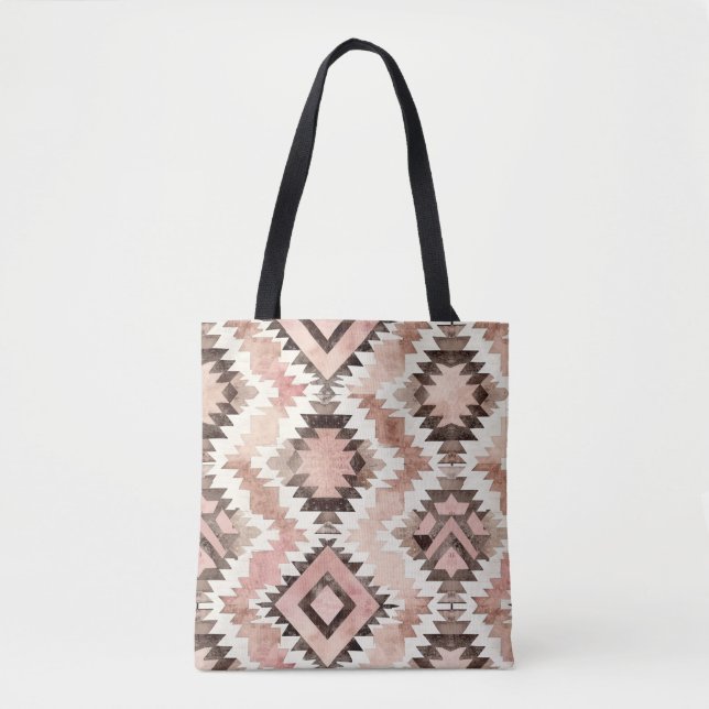 Tote Bag Aztec Brun Rose    (Devant)