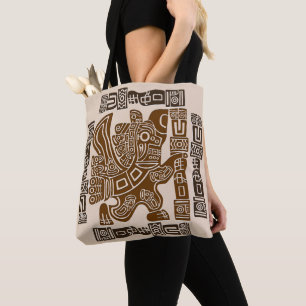 Tote Bag Aztec Eagle Guerrier Tribal Art antique