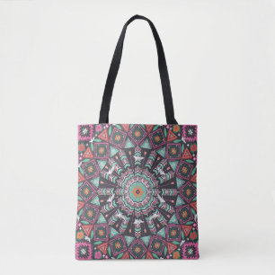 Tote Bag Aztec géométrique : Motif circulaire coloré