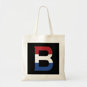 Tote Bag B Monogramme superposé sur le drapeau NLD sur bk b