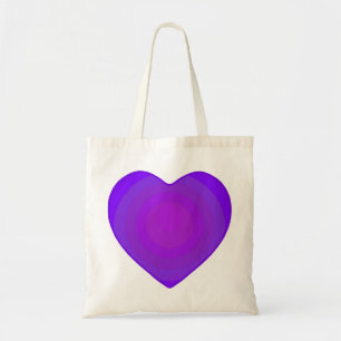 Tote Bag B&W Purple Hearts Beating