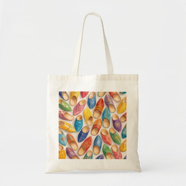 Tote Bag Babouches marocaines colorées (Devant)