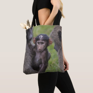 Tote Bag Babouin de bébé étant présenté à son papa