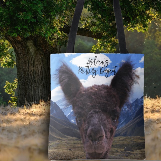 Tote Bag Baby Alpaca Face Mountains Knitting Bag (Créateur téléchargé)