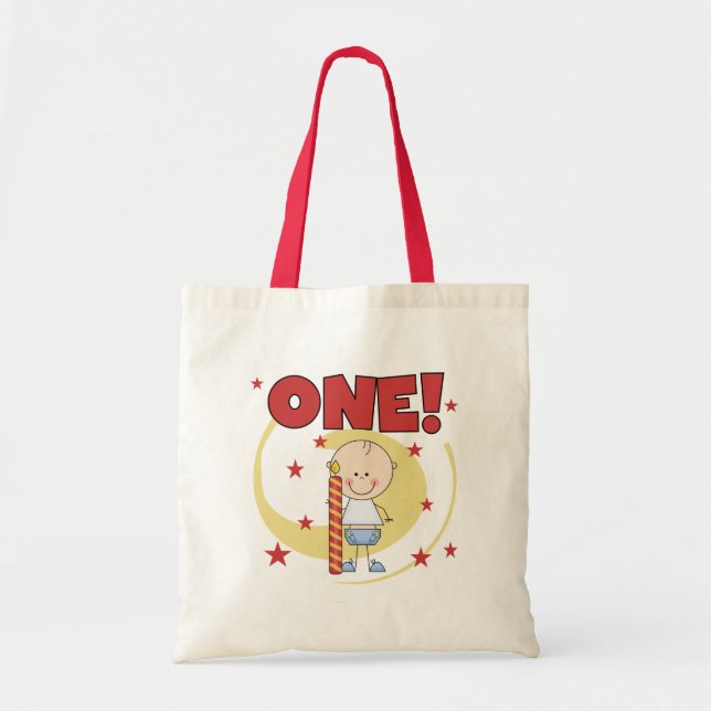 Tote Bag Baby Boy est un 1er Anniversaire Tshirts et cadeau (Devant)