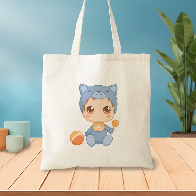 Tote Bag Baby Boy Girl Chat Jumpsuit (Créateur téléchargé)