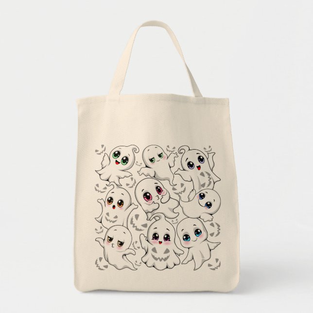 Tote Bag Baby Ghosts Éffrayant mignon Halloween humeur (Devant)