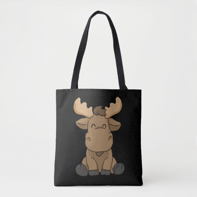 Tote Bag Baby Moose Cadeaux Femmes Moose Cadeaux Hommes Moo (Devant)