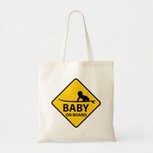 Tote Bag Baby on Board drôle design bébé avec plateau de su