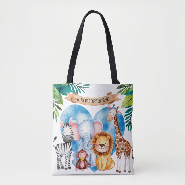 Tote Bag Baby shower aquatique Safari Animaux (Devant)