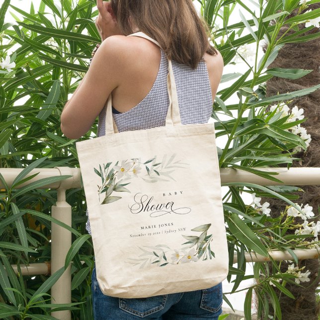 Tote Bag Baby shower de Bunch Floral Rustique Blanc (Créateur téléchargé)