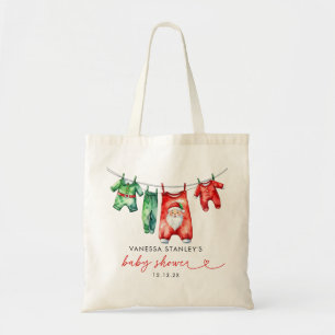 Tote Bag Baby shower de Père Noël Red Holly