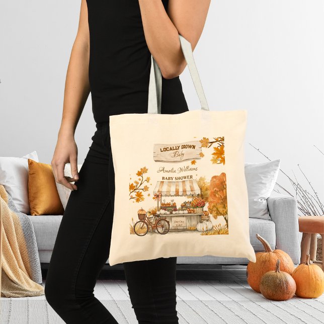 Tote Bag Baby shower de récolte d'automne cultivé localemen (Créateur téléchargé)