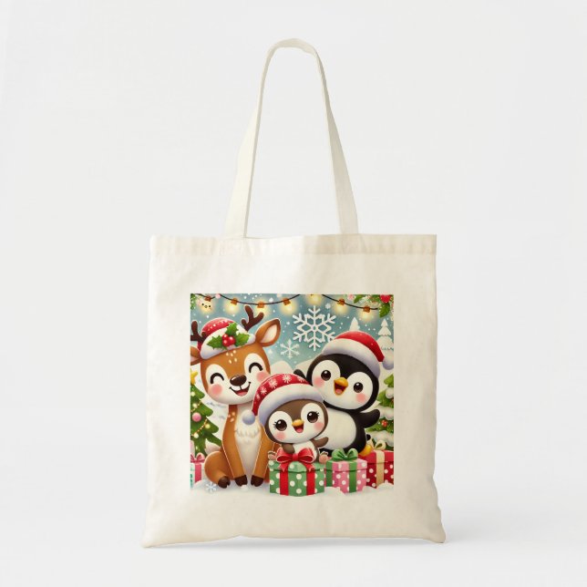 Tote Bag Bac de design pour animaux de Noël mignons (Devant)
