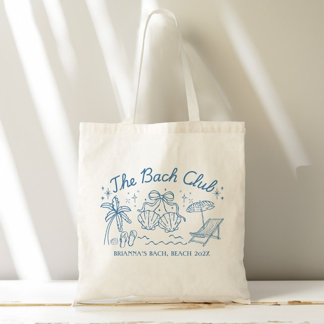 Tote Bag Bach club beach seashells bridesmaids gifts custom (Bach club beach seashells bachelorette party favors personalized bridesmaids gifts custom tote bag)