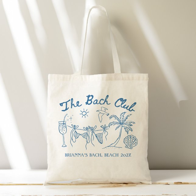 Tote Bag Bach club beach seashells bridesmaids gifts custom (Bach club beach seashells bachelorette party personalized bridesmaids gifts custom tote bag)