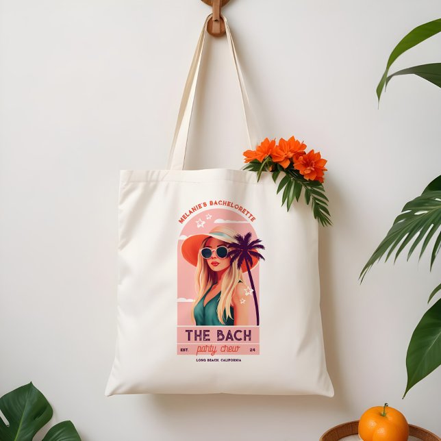 Tote Bag Bach Party Crew Retro Femme Bachelorette Party (The Bach Party Crew Retro Woman Bachelorette Party Tote Bag)