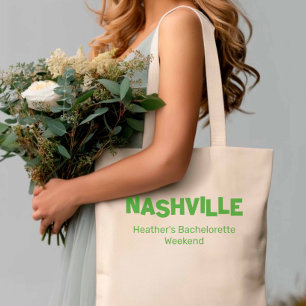 Tote Bag Bachelorette de destination verte moderne de Nashv
