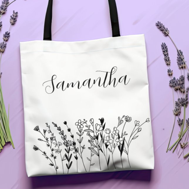 Tote Bag Bachelorette florale de domestique personnalisée (Personalized Bachelorette Tote Bags)