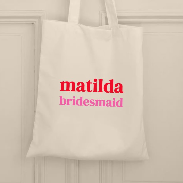Tote Bag Bachelorette minimaliste rouge et rose (Créateur téléchargé)