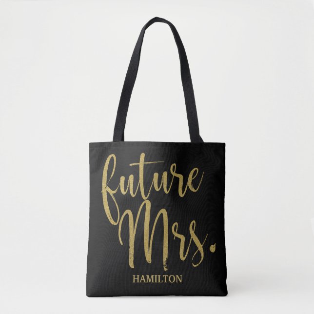 Tote Bag Bachelorette Parties scintillant or et noir (Devant)