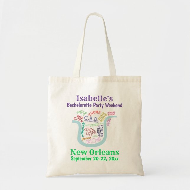 Tote Bag Bachelorette Party Favoriser New Orleans Girls Tri (Devant)