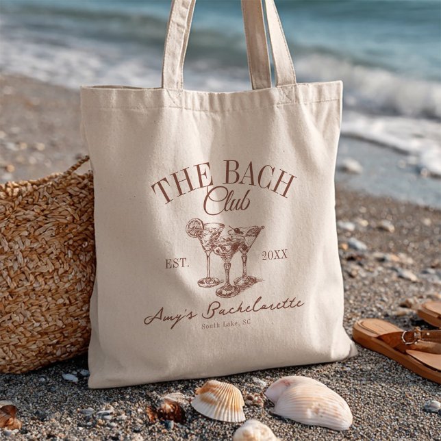 Tote Bag Bachelorette Personnalisée Le Club Bach Bridesmaid (Créateur téléchargé)