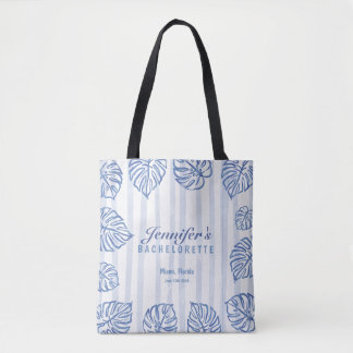 Tote Bag BACHELORETTE pinstripe Beach theme
