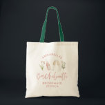 Tote Bag Bachelorette rose girly cocktail floral aquarelle<br><div class="desc">Cocktail rose girly floral aquarelle bachelorette week-end fête préférée totes.</div>