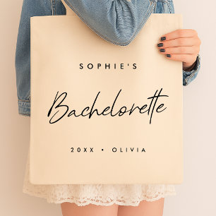 Tote Bag Bachelorette Script minimaliste Épouse moderne