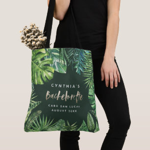Tote Bag Bachelorette tropical d'or de palmette et de