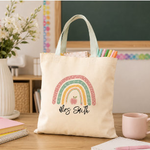 Tote Bag back School Rainbow Teacher Life