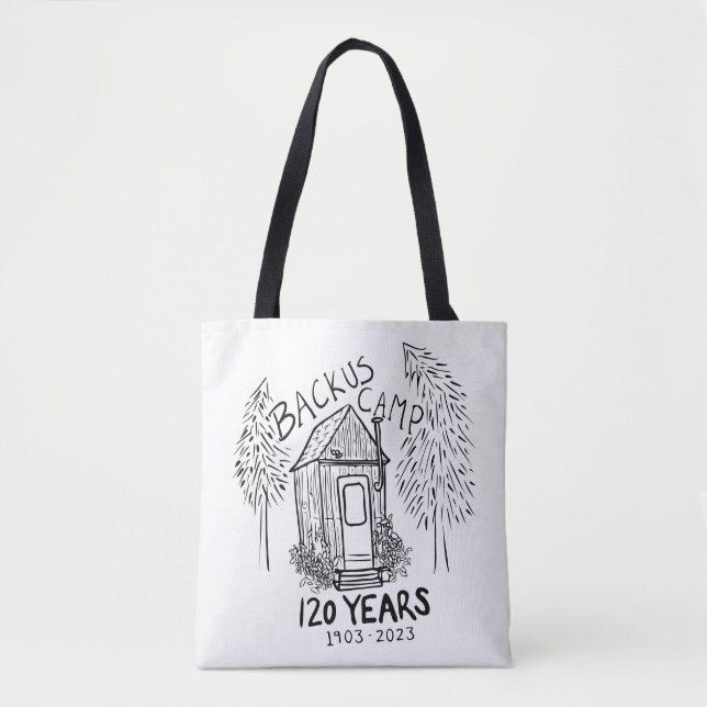 Tote Bag Backus Camp noir et blanc Fourre-tout (Devant)