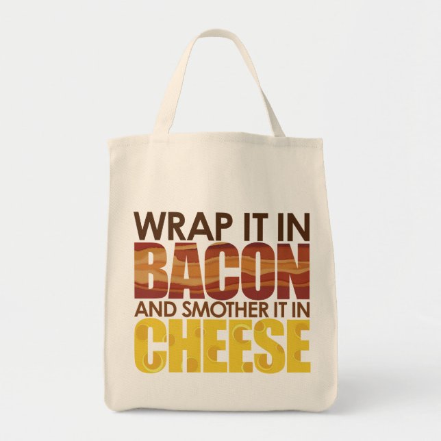Tote Bag Bacon & fromage, S'IL VOUS PLAÎT ! (Devant)