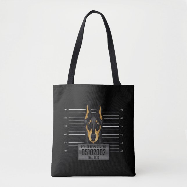 Tote Bag Bad Thief Animal Mug Tiré Doberman Chien têtu (Devant)