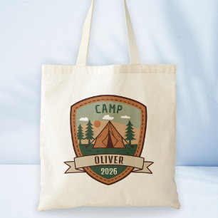 Tote Bag Badge de camping vintage personnalisé