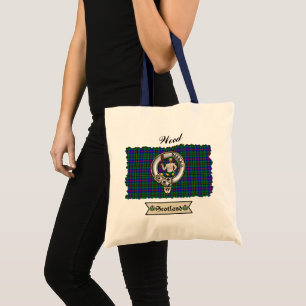 Tote Bag Badge de clan en bois & Tartan Fourre-tout