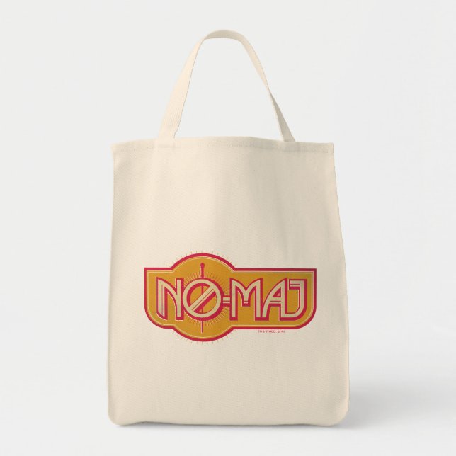Tote Bag Badge rouge et jaune NO-MAJ™ (Devant)