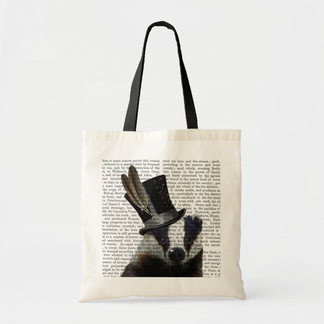 Tote Bag Badger de Steampunk dans le chapeau supérieur (Devant)