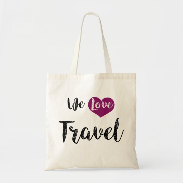 Tote Bag Bag, « We love Travel " (Devant)
