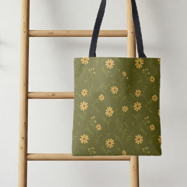 Tote Bag Bag with daisies, shopping bag with charming  (Créateur téléchargé)